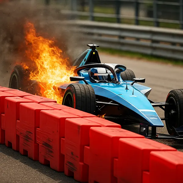 Flammender E-Rennwagen