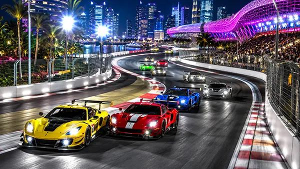 Night motorsport conditions